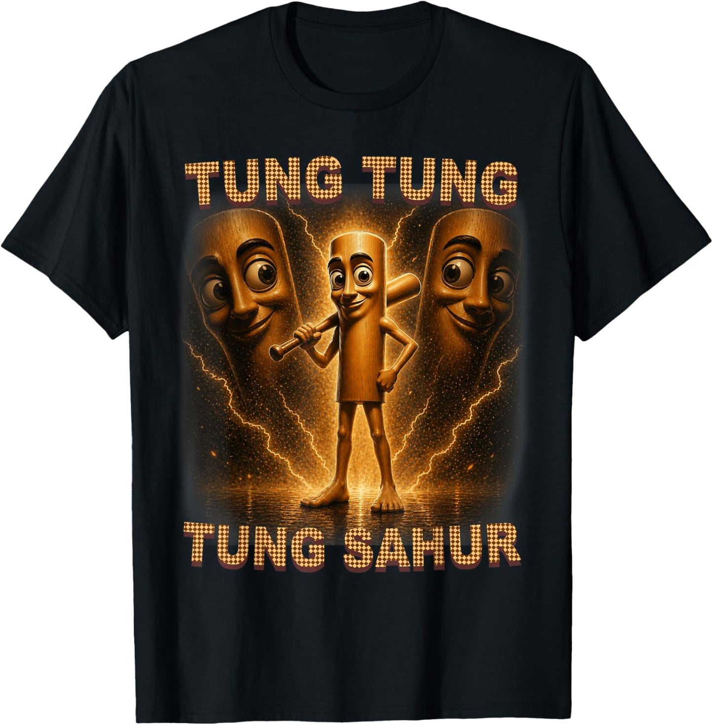 Tung Tung Tung Sahur is Calling Italian Brainrot Meme Kid T-Shirt - T-Shirt | Black