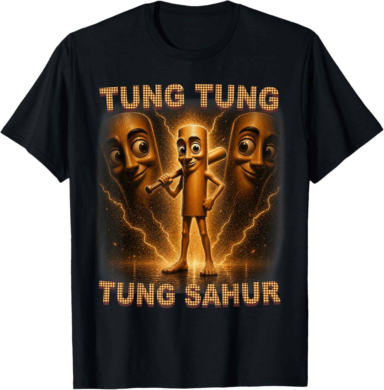 Tung Tung Tung Sahur is Calling Italian Brainrot Meme Kid T-Shirt - T-Shirt | Black