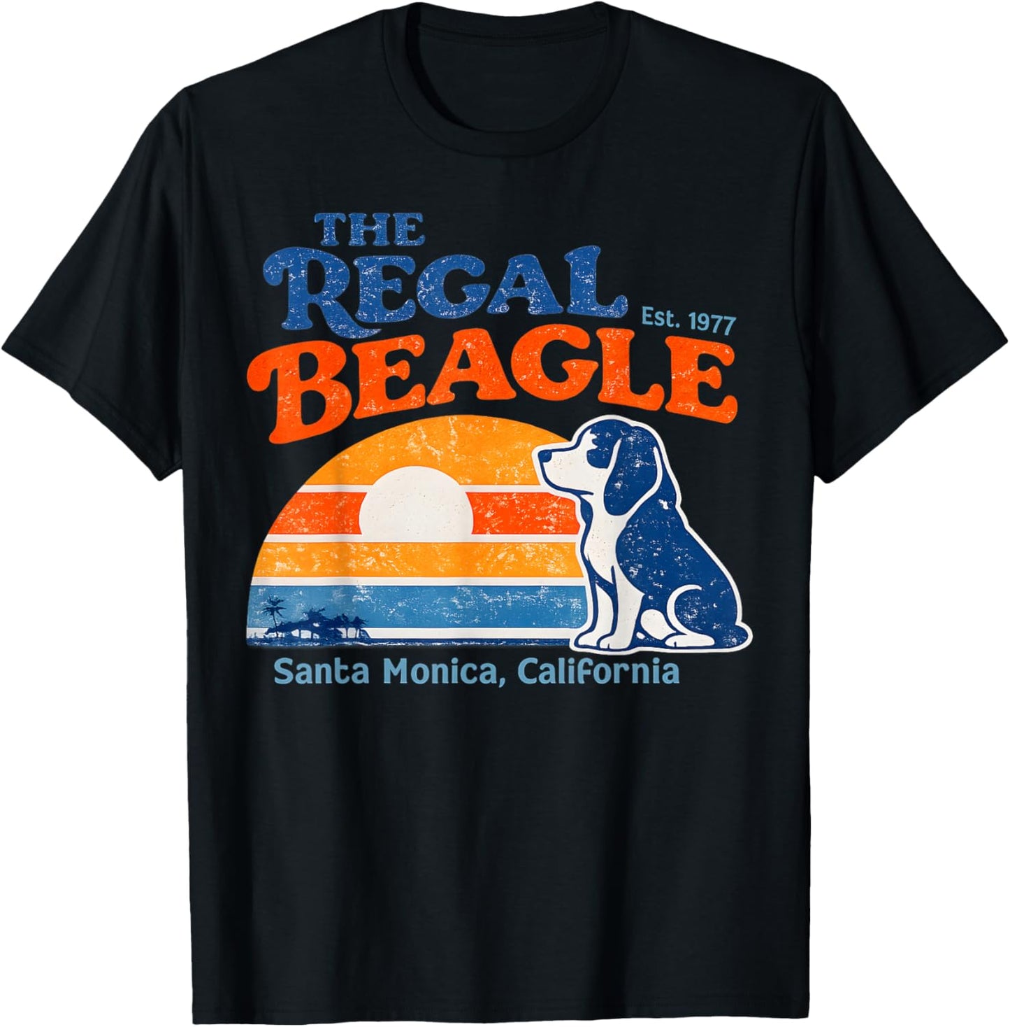 Retro The Regal Beagle Est 1977 Santa Monica California T-Shirt - T-Shirt | Black