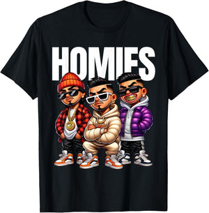 Cool Urban Cholo Cultura Chicano Latino Mexican Pride Homies T-Shirt - T-Shirt | Black