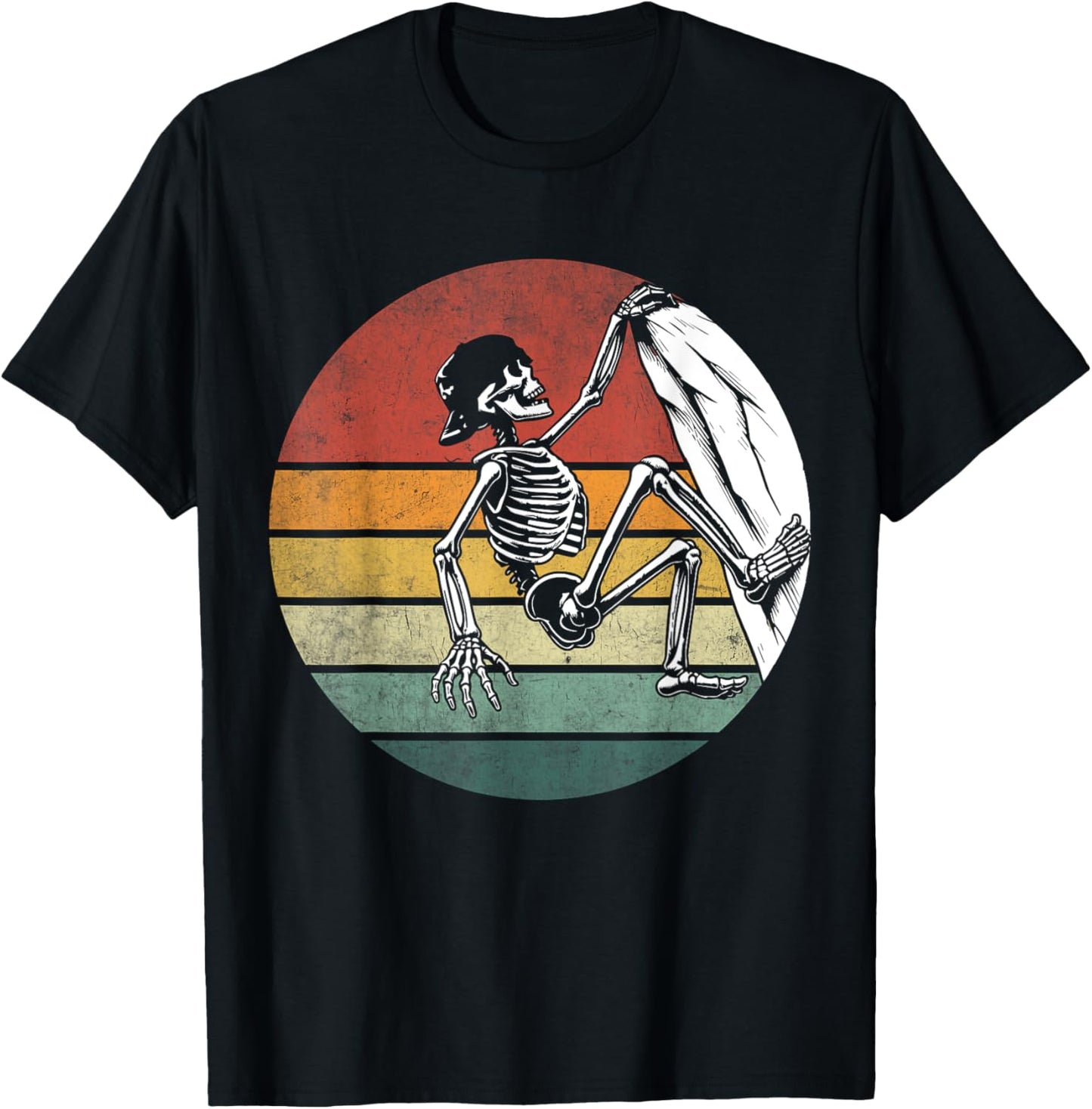 Halloween Skeleton Climber Vintage Skeleton Rock Climbing T-Shirt - T-Shirt | Black