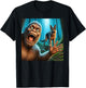 Bigfoot selfie with German shepherd surprised sasquatch T-Shirt - T-Shirt | Black