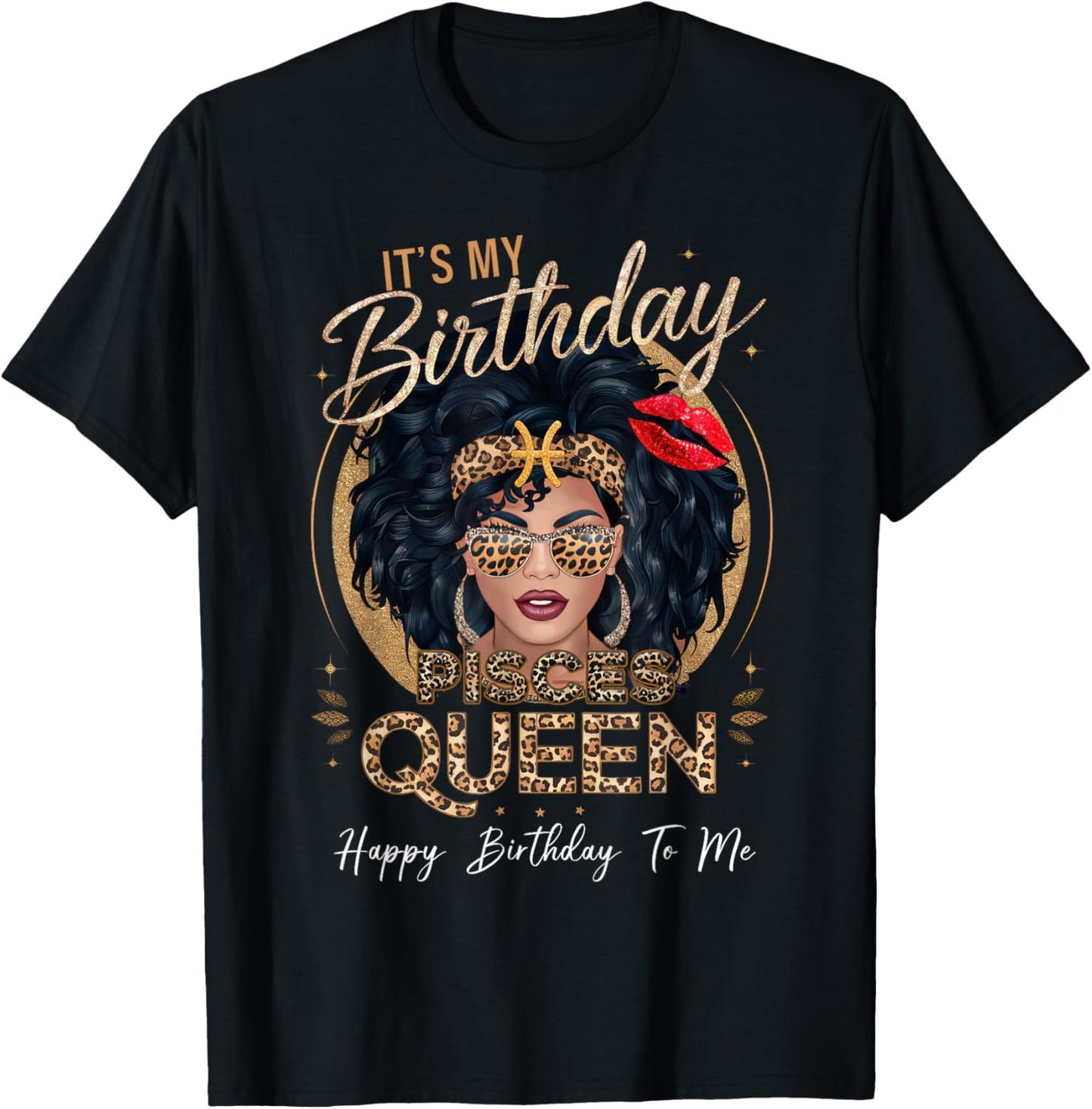 It's My Birthday Pisces Queen Loc'd Hair Black Women T-Shirt - T-Shirt | Black
