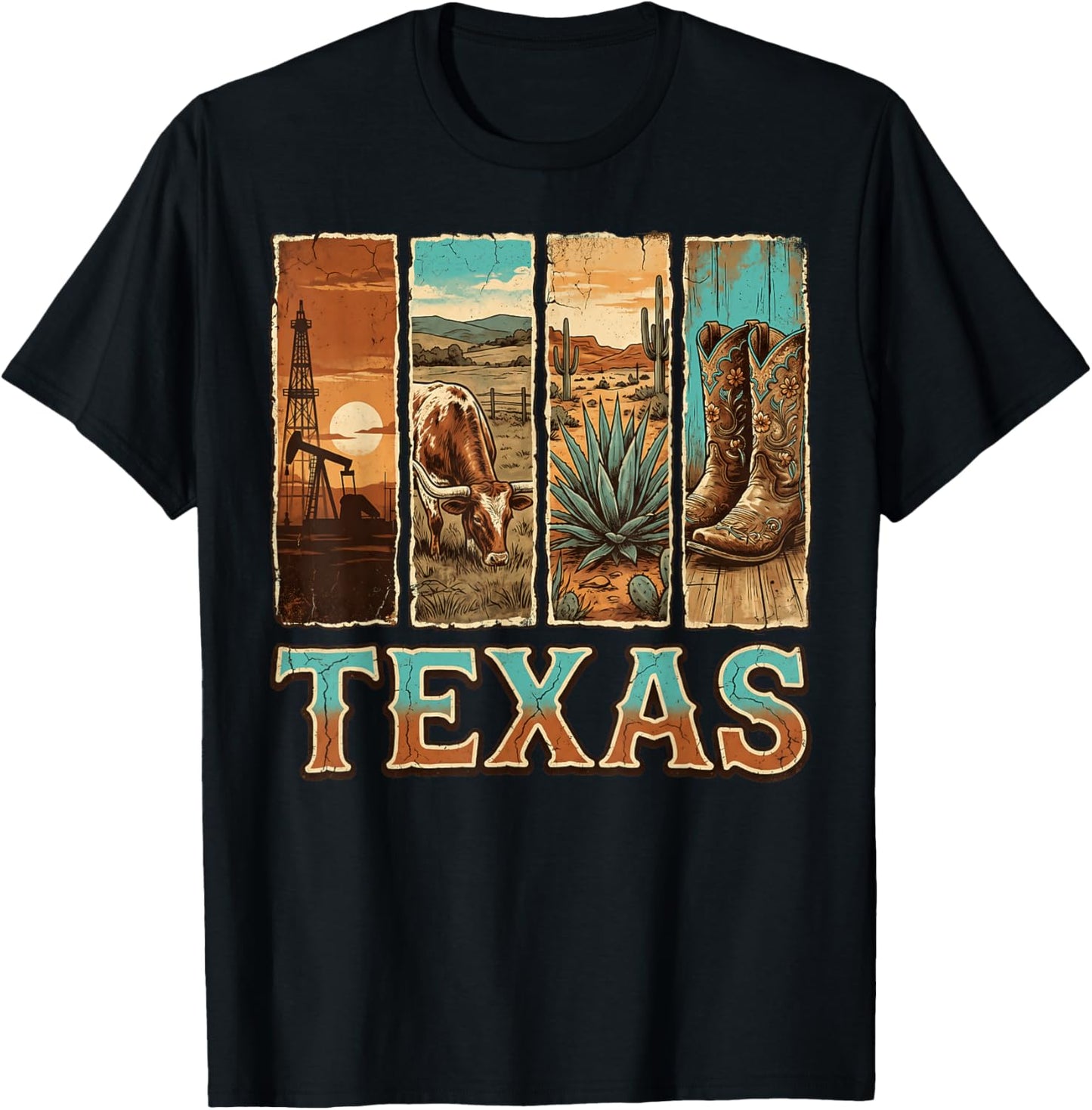 Texas Pride Men Women Kids Proud Texan T-Shirt - T-Shirt | Black