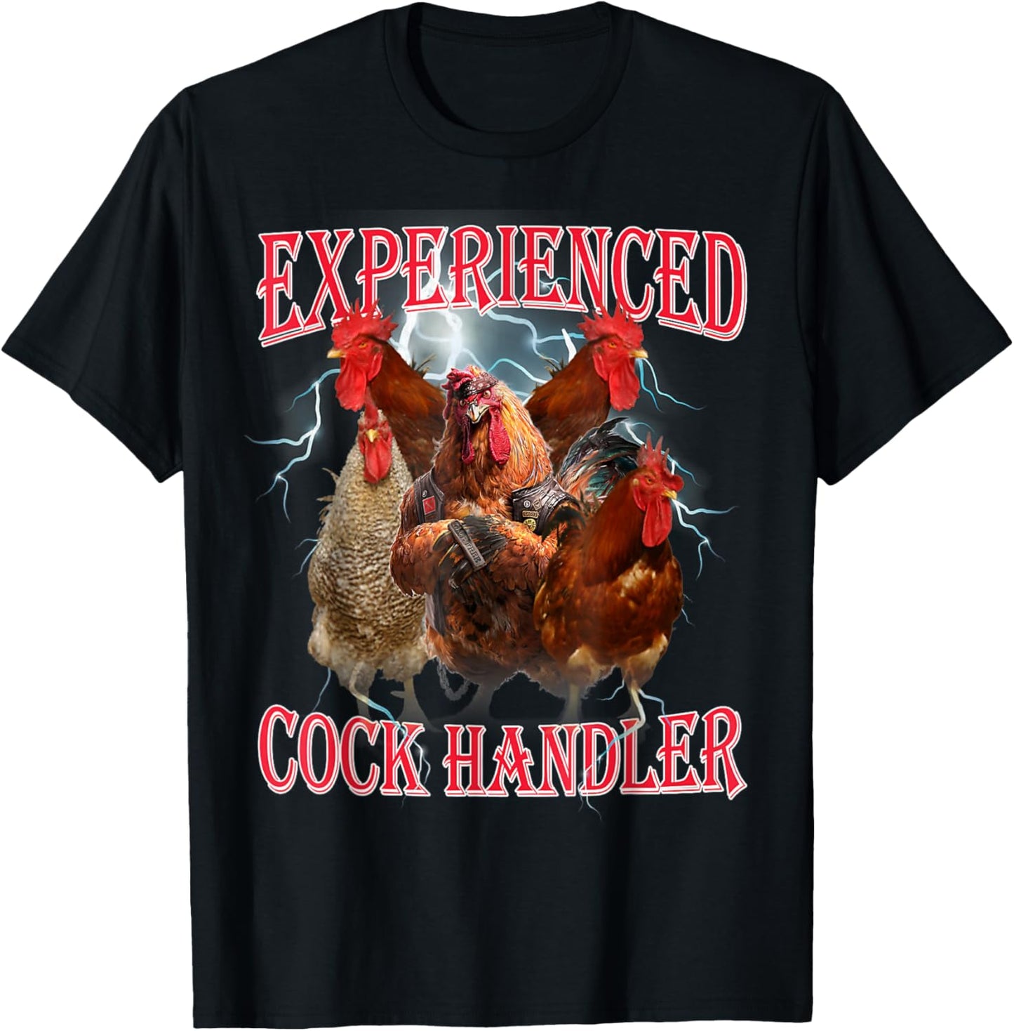 Experienced Cock Handler Funny Oddly Specific Dank Meme T-Shirt - T-Shirt | Black