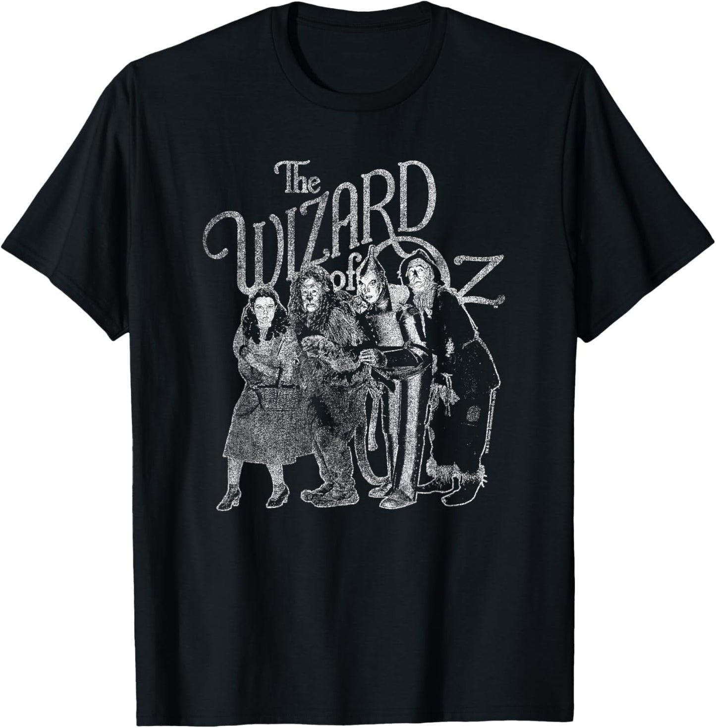Wizard of Oz Gray Tonal Cast Photo T-Shirt - T-Shirt | Black