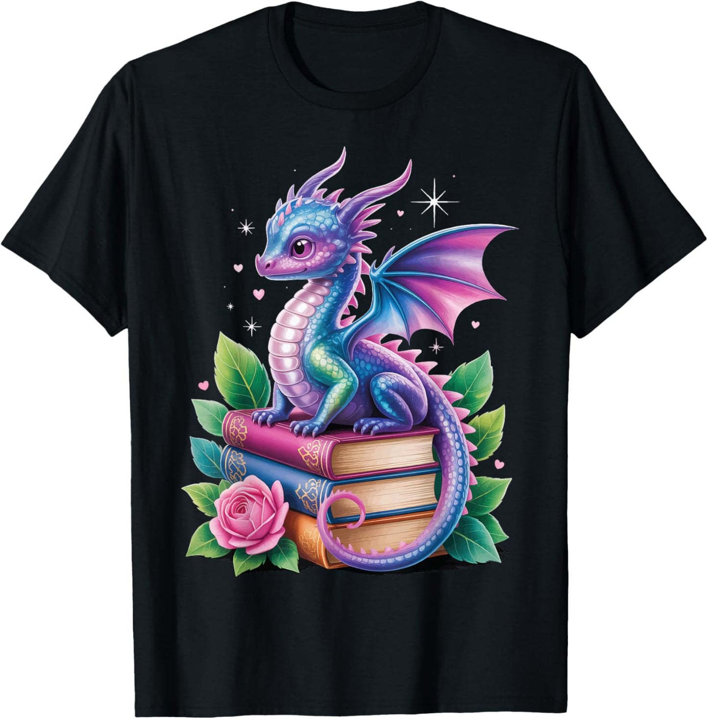 Dragon Book Fantasy Reading T-Shirt - T-Shirt | Black