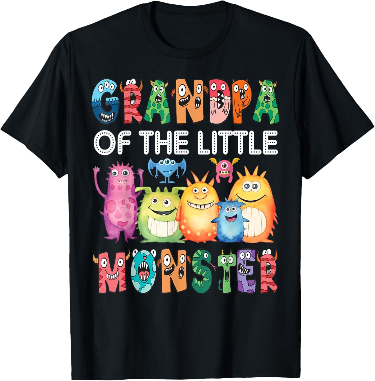 Grandpa Of The Little Monster Kids 1St Birthday Party T-Shirt - T-Shirt | Black