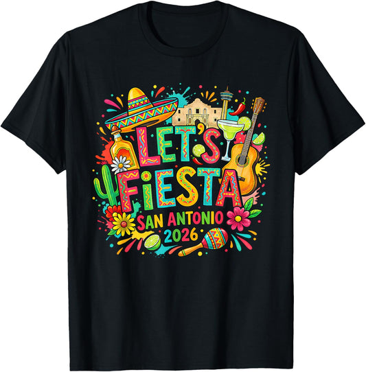 Fiesta Squad San Antonio Texas Cinco De Mayo Lets Fiesta T-Shirt - T-Shirt | Black
