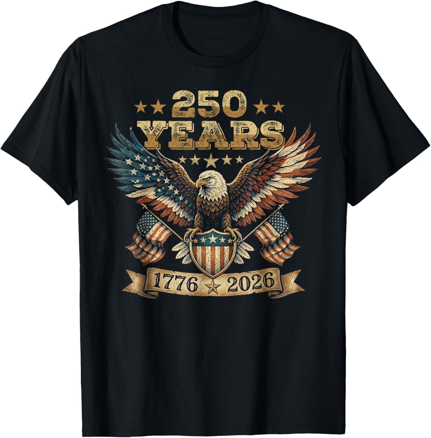 250th Anniversary 4th of Juli America USA 250 Years Birthday T-Shirt - T-Shirt | Black