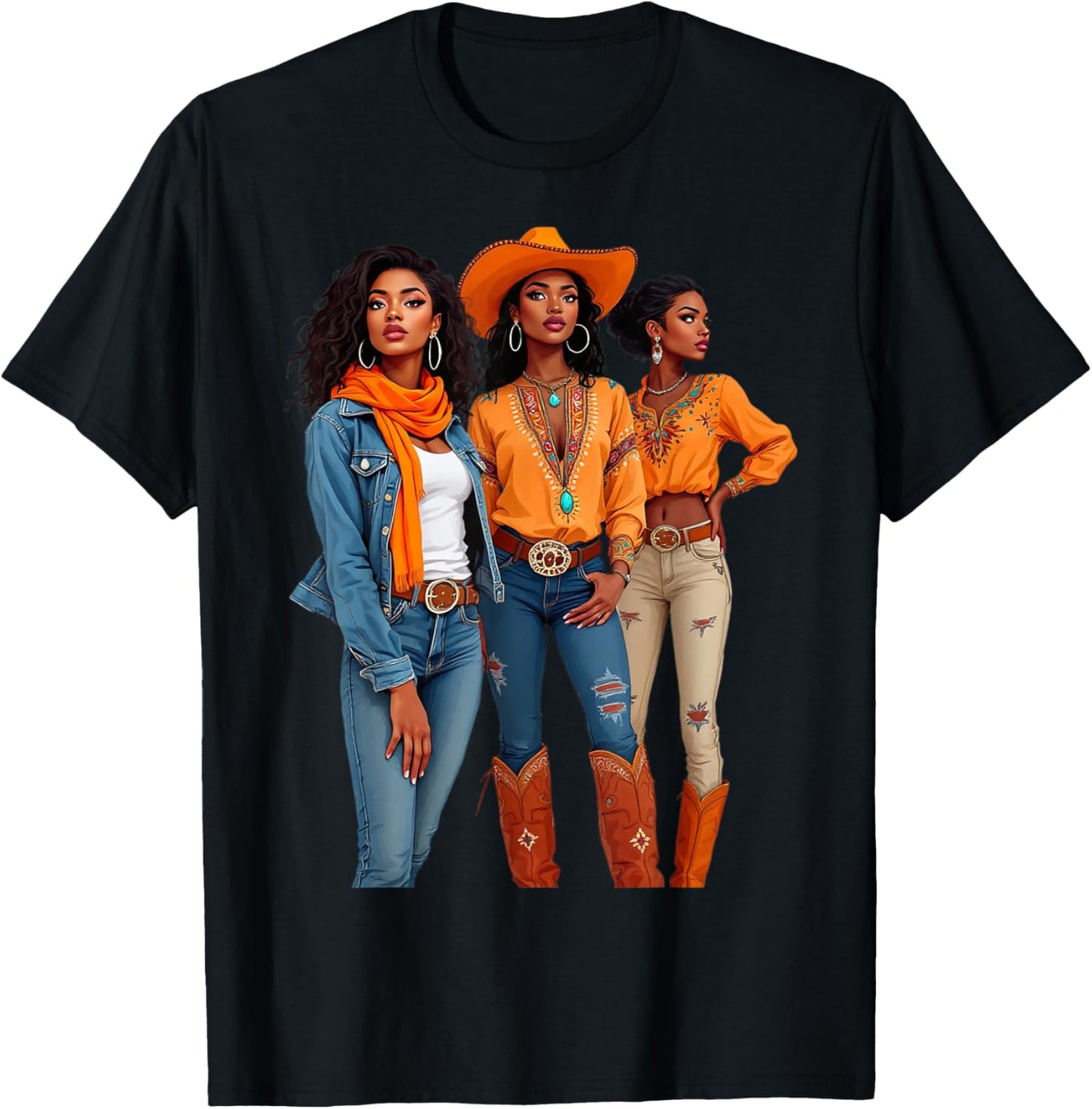 Black Cowgirl Vibes Melanin Black History Texas T-Shirt - T-Shirt | Black