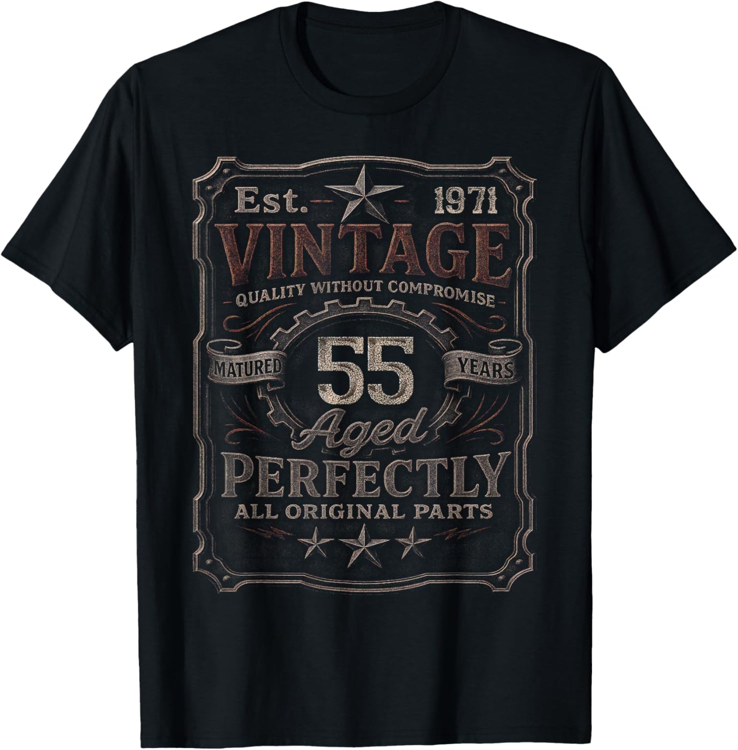 Vintage 1971 Limited Edition Shirt 55 Year Old 55th Birthday T-Shirt - T-Shirt | Black