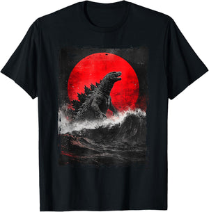 Japanese Kaiju Art : -Adults, Kids; Black; Small; Short Sleeve; Cotton, Polyester; Unique Kaiju Design T-Shirt - T-Shirt | Black
