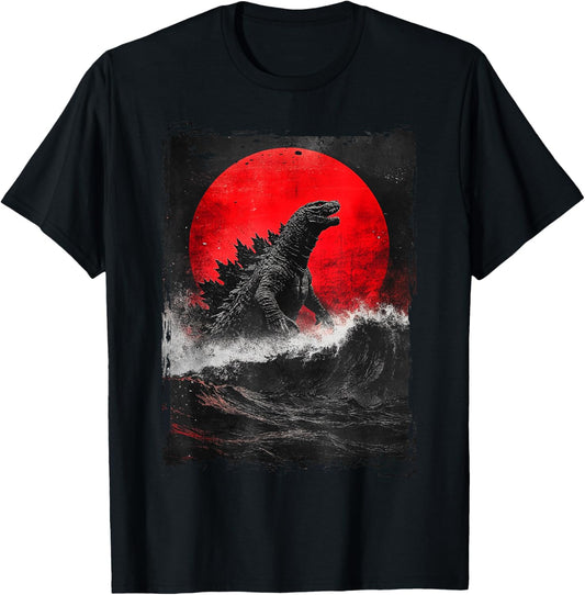 Japanese Kaiju Art : -Adults, Kids; Black; Small; Short Sleeve; Cotton, Polyester; Unique Kaiju Design T-Shirt - T-Shirt | Black