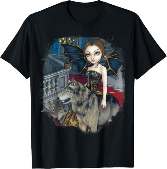 Wolf Manor, Jasmine Becket-Griffith Art T-Shirt - T-Shirt | Black