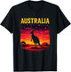 Australia - Vintage Kangaroo Wildlife Art T-Shirt - T-Shirt | Black