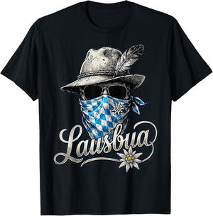 Lausbua Shirt Kinder Trachtenshirt Herren Trachten T-Shirt - T-Shirt | Black