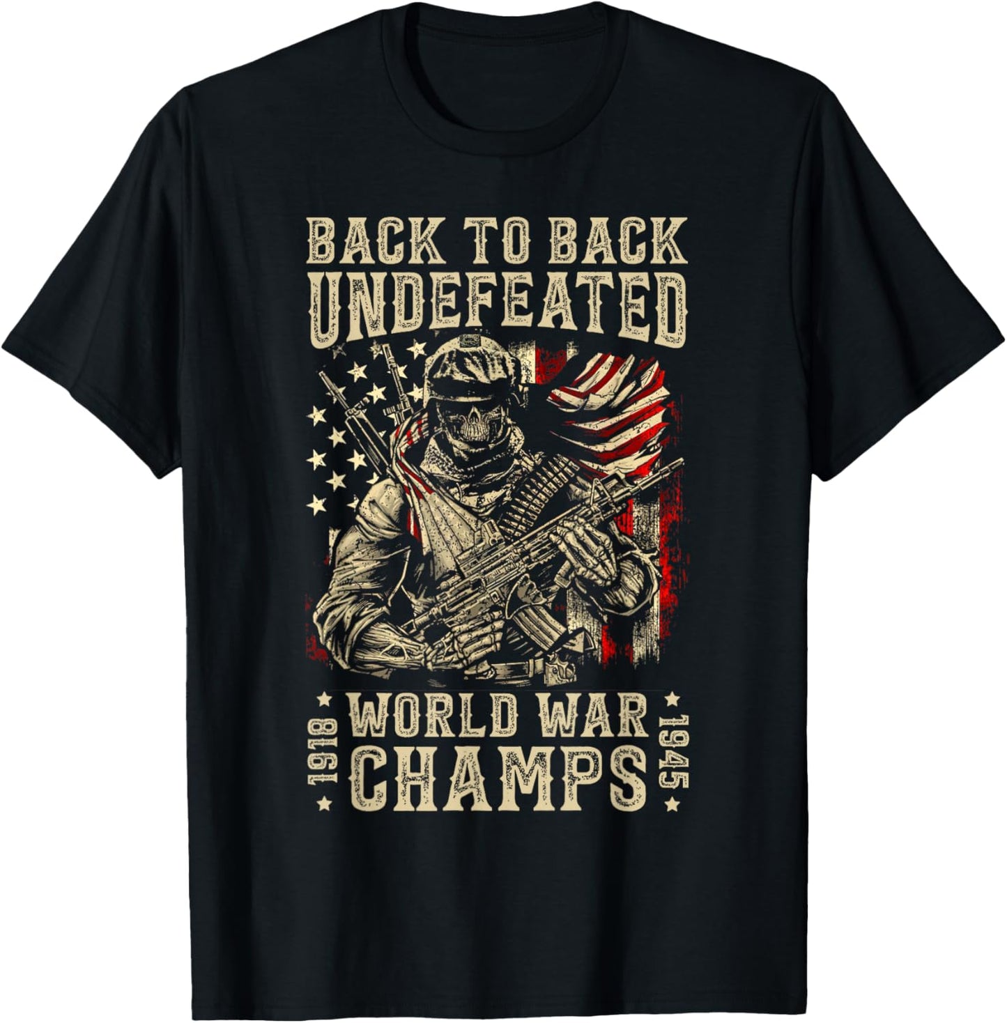 4th Of July Back To Back Undefeated World War Champs Kids Men T-Shirt - T-Shirt | Black