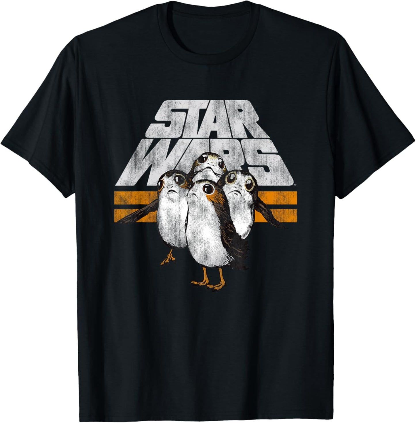 Star Wars The Last Jedi Porgs Distressed Logo T-Shirt - T-Shirt | Black