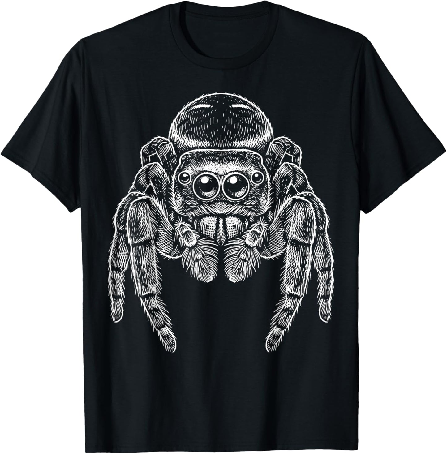 Jumping Spider Illustration T-Shirt - T-Shirt | Black