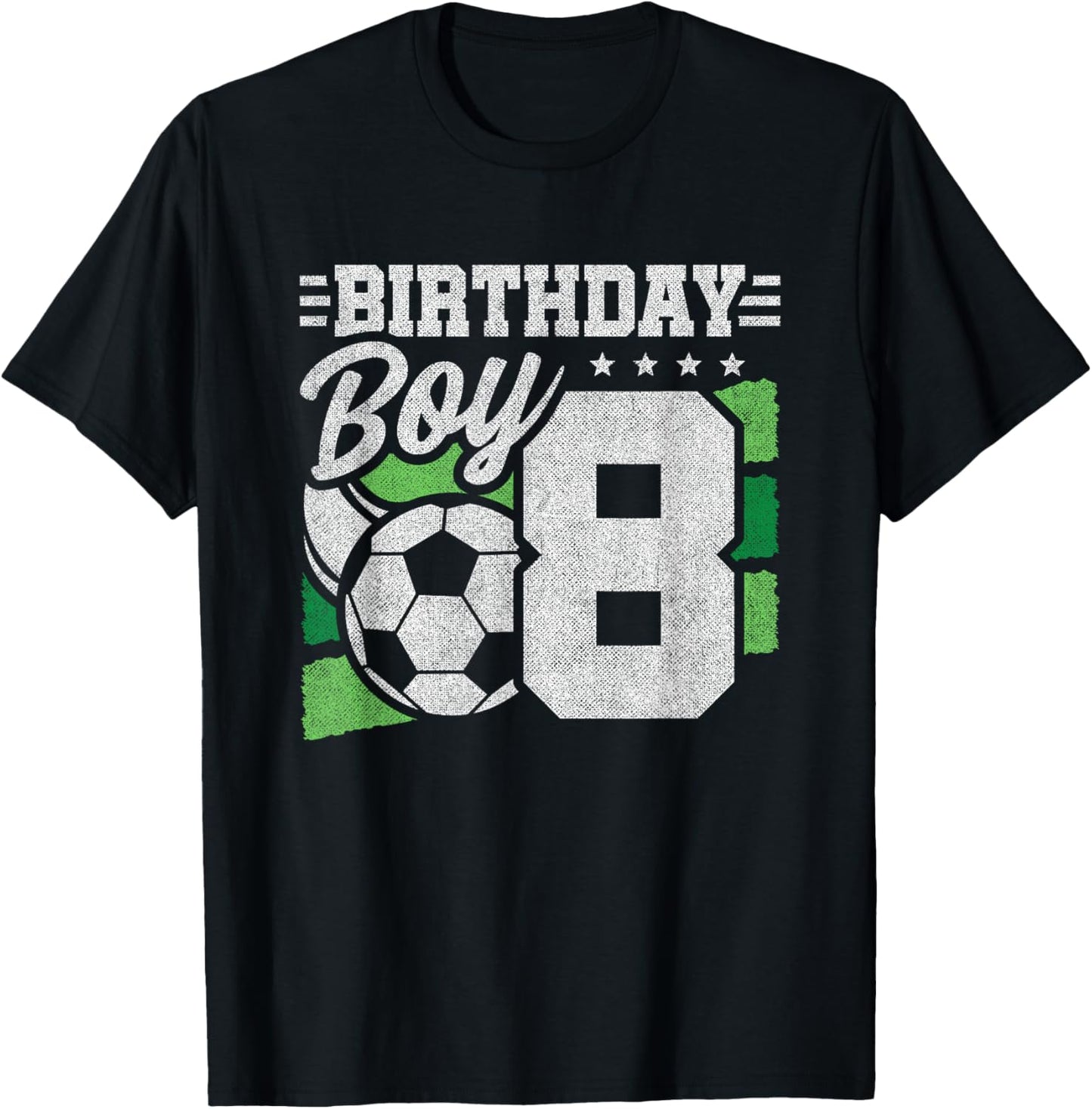 8 Year Old Soccer Birthday - Boys 8th Birthday Soccer T-Shirt - T-Shirt | Black