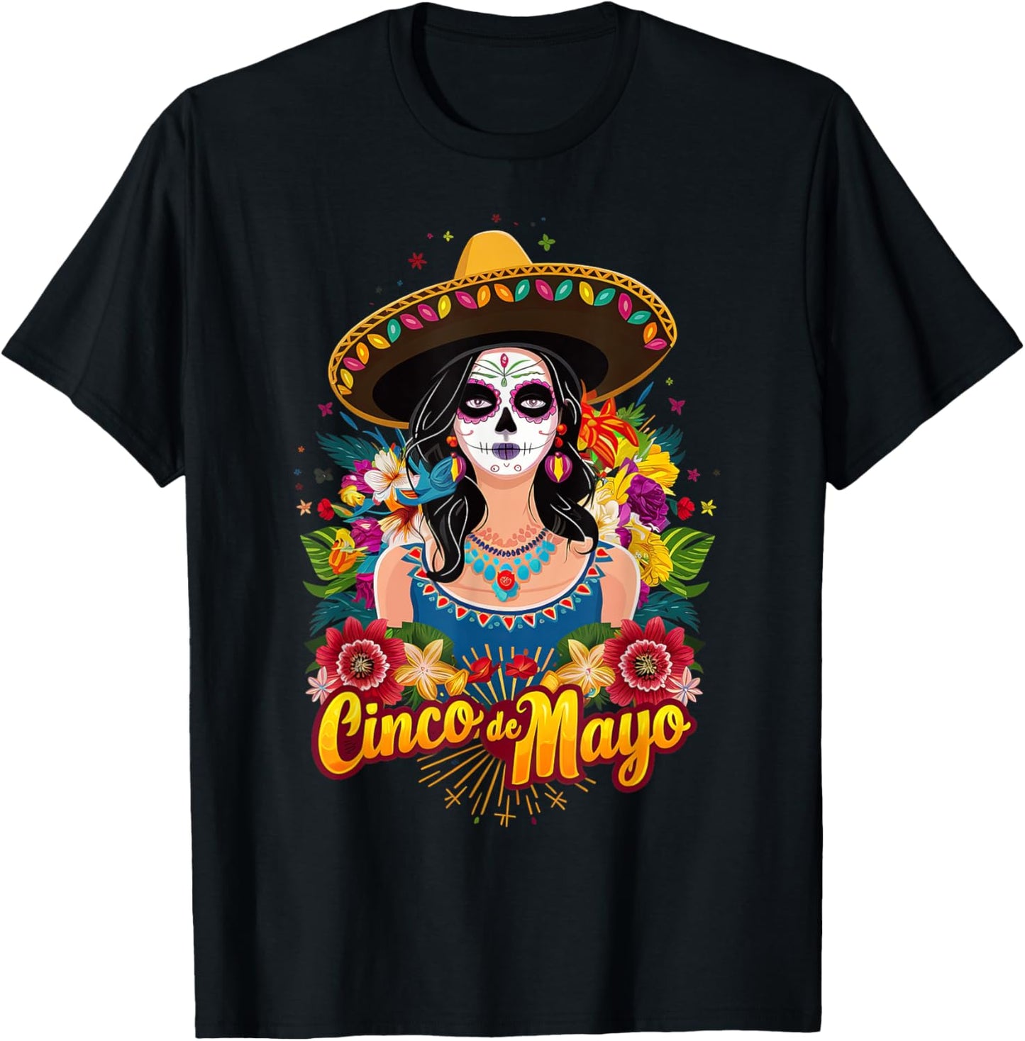 Cinco De Mayo Girl Mexican Fiesta 5 De Mayo T-Shirt - T-Shirt | Black