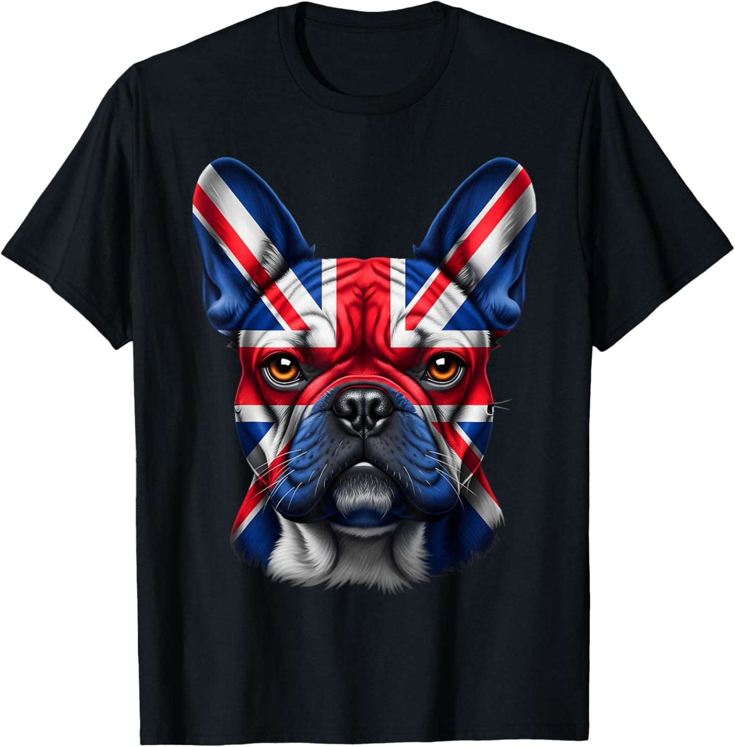 Union Jack French Bulldog British Flag Frenchie Dog T-Shirt - T-Shirt | Black