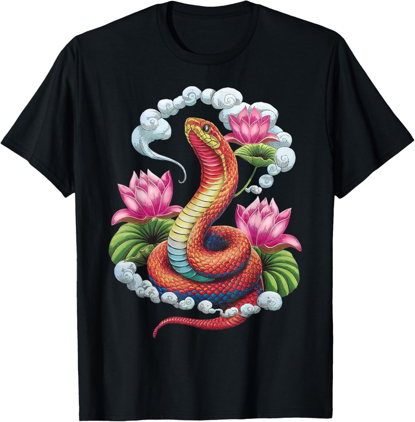 Year Of The Snake 2025 Cool Snake Graphic Art T-Shirt - T-Shirt | Black