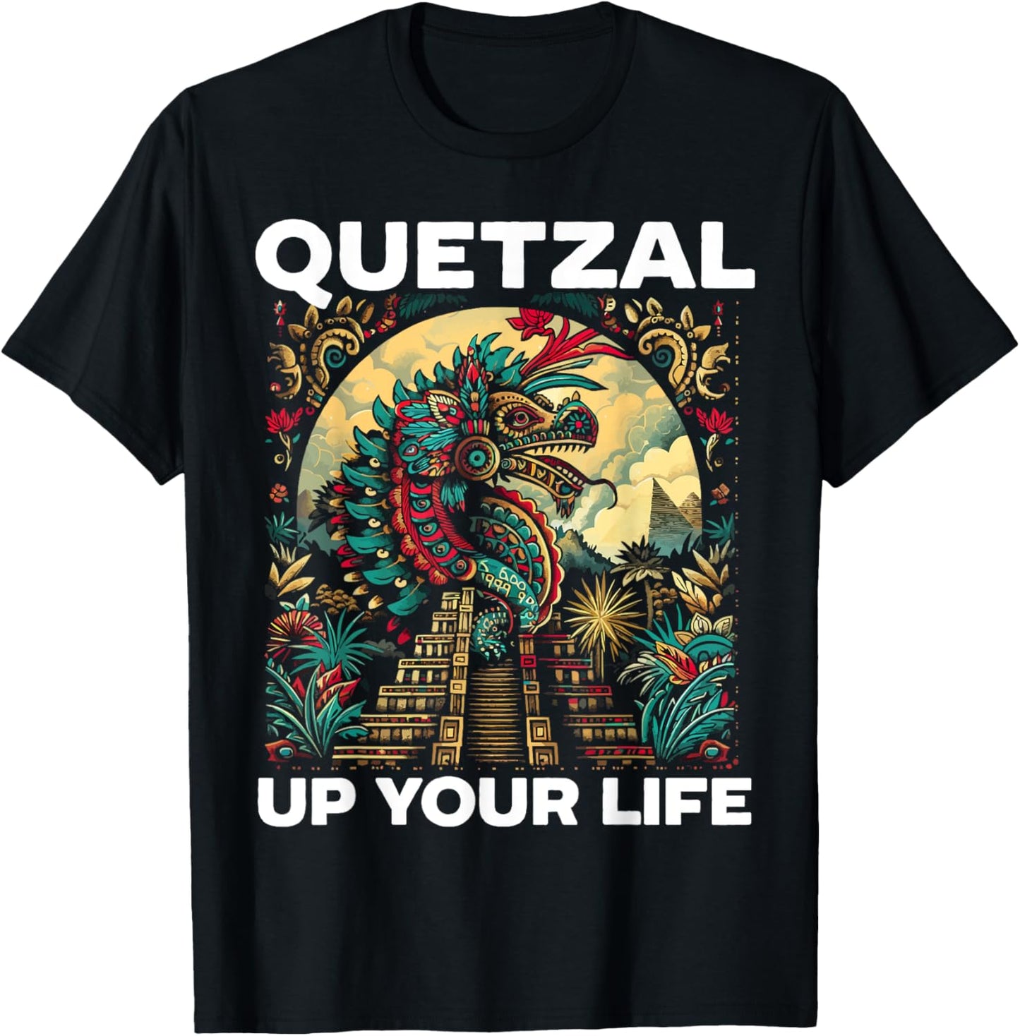 Aztec God Aztec Culture Mayan Indigenous Quetzalcoatl T-Shirt - T-Shirt | Black