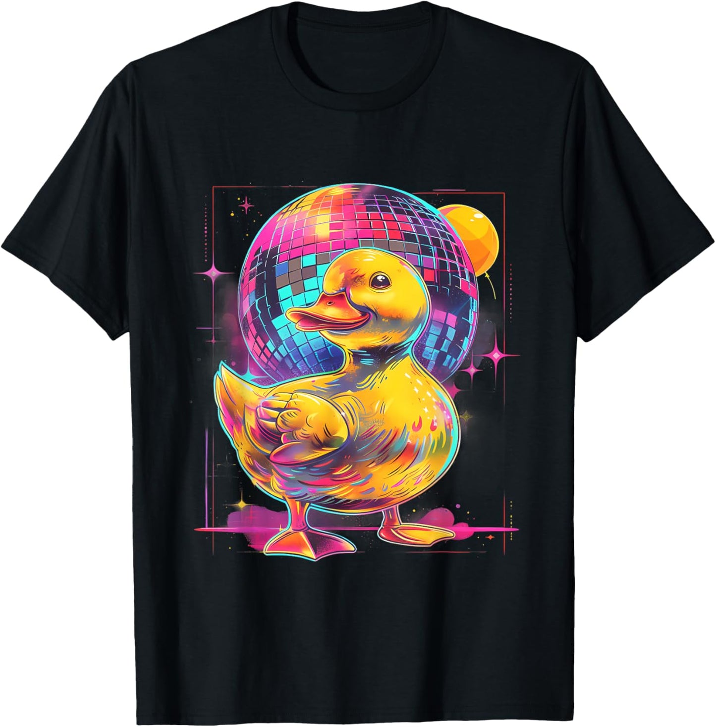 Rubber Duck Disco Music Dancing Rubber Duckie Disco Ball T-Shirt - T-Shirt | Black