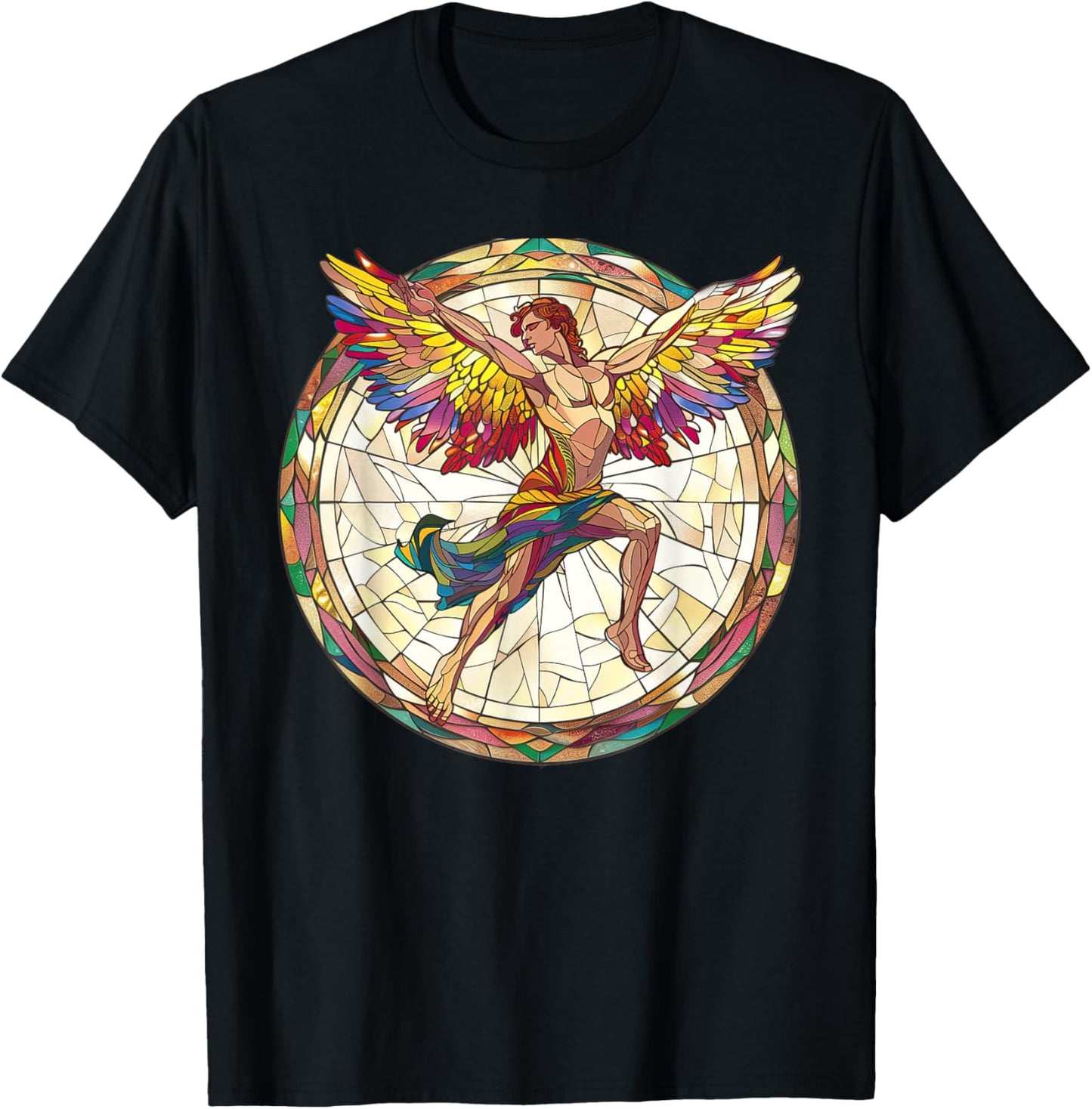 Icarus Stained Glass T-Shirt - T-Shirt | Black