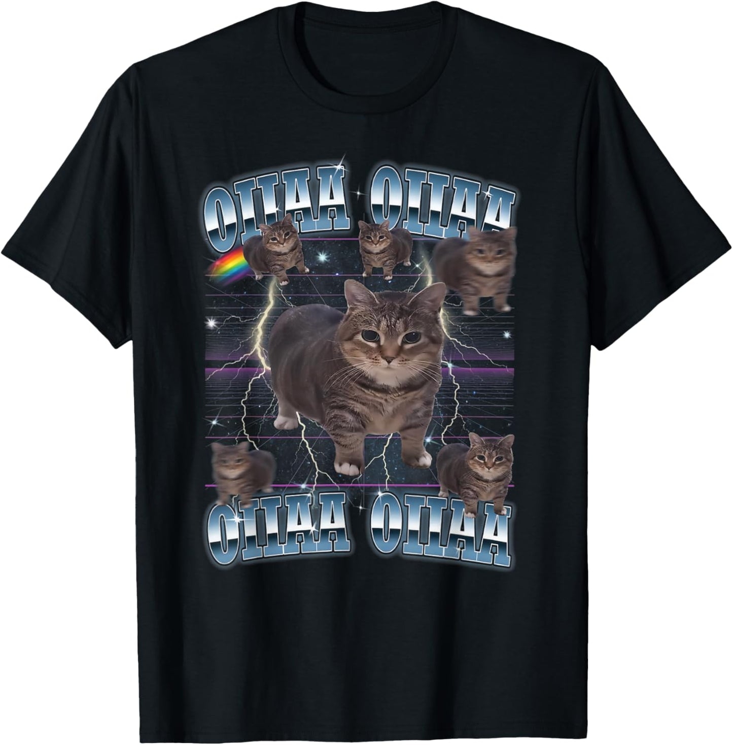 OIIA OIIA CAT Spinning Cat Meme, Funny and Trendy Cat , Black, S T-Shirt - T-Shirt | Black