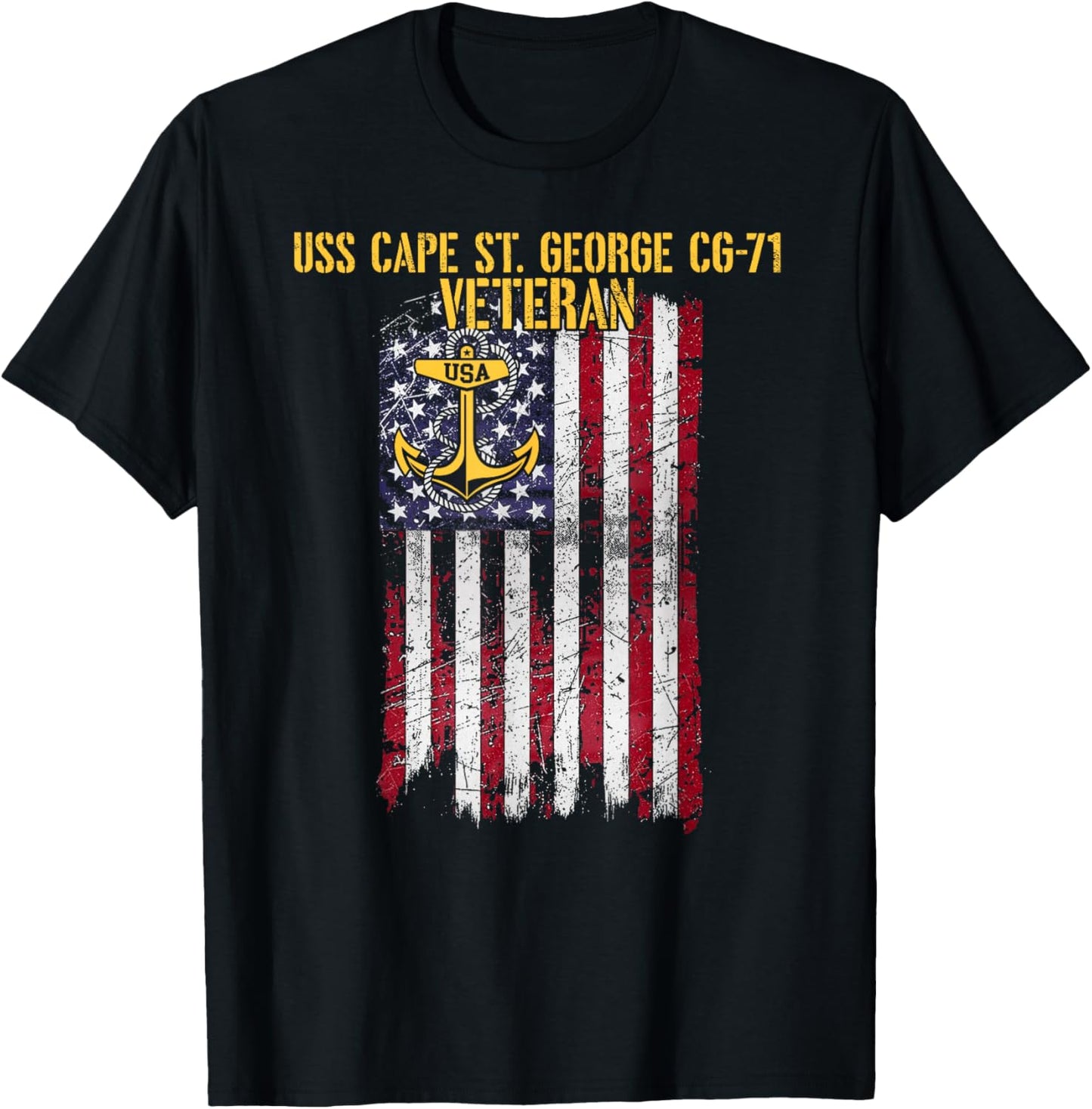 USS Cape St. George CG-71 Cruiser Veteran T-Shirt - T-Shirt | Black