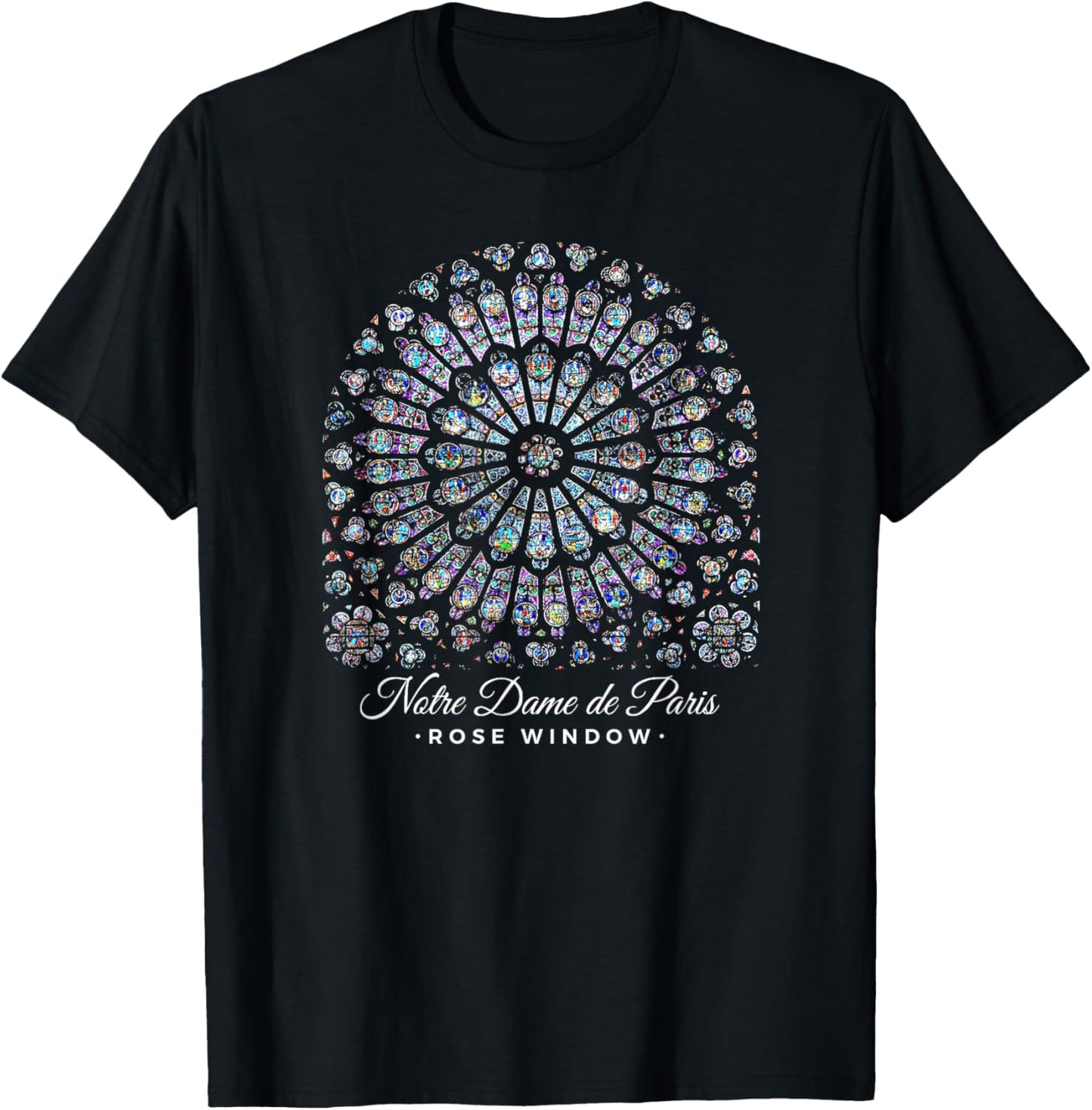 Rose Window Cathédrale Notre-Dame de Paris T-Shirt - T-Shirt | Black