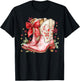 Western Christmas Family Pajamas Bow Cowgirl Cowboy Boots T-Shirt - T-Shirt | Black