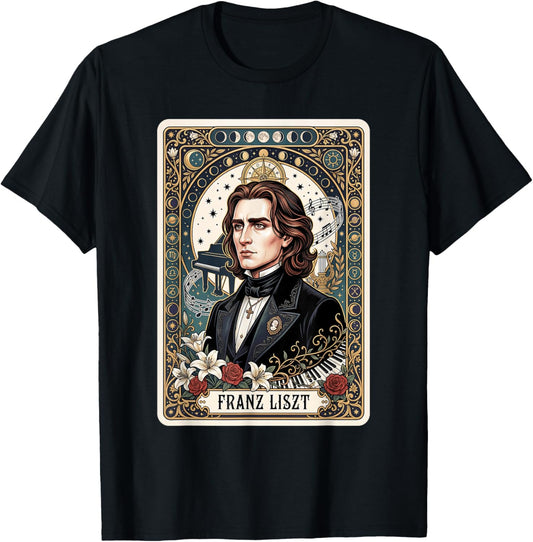 Franz Liszt Compossier Pianiste Tarot T-Shirt - T-Shirt | Black