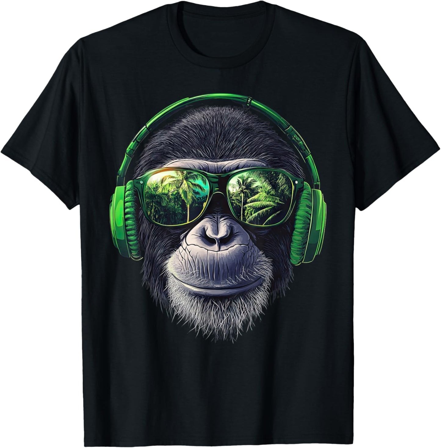 Funny Monkey with sunglasses cool Graffiti Urban art street T-Shirt - T-Shirt | Black