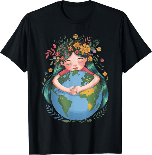 Earth Day Women Girls Kids Save The Planet Mother Earth Day T-Shirt - T-Shirt | Black