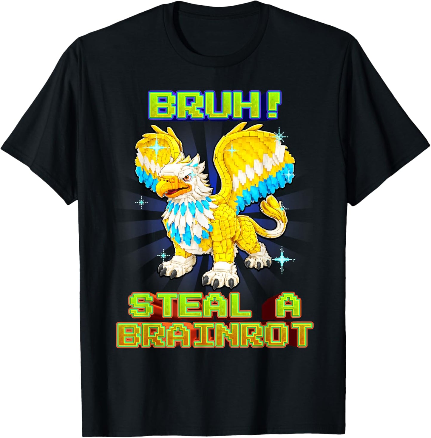 Bruh Secret Griffin Funny Brainrot for Boys Kids Teens T-Shirt - T-Shirt | Black