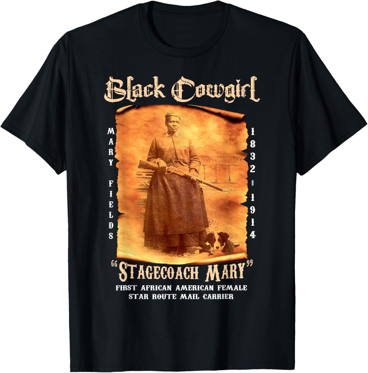 Stagecoach Mary Black Cowgirl African American Cowboy T-Shirt - T-Shirt | Black