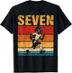 7 Year Old Football Boy Birthday Vintage 7th Birthday Boy T-Shirt - T-Shirt | Black