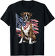 Boxer 4th of July Patriotic Dog T-Shirt - T-Shirt | Black