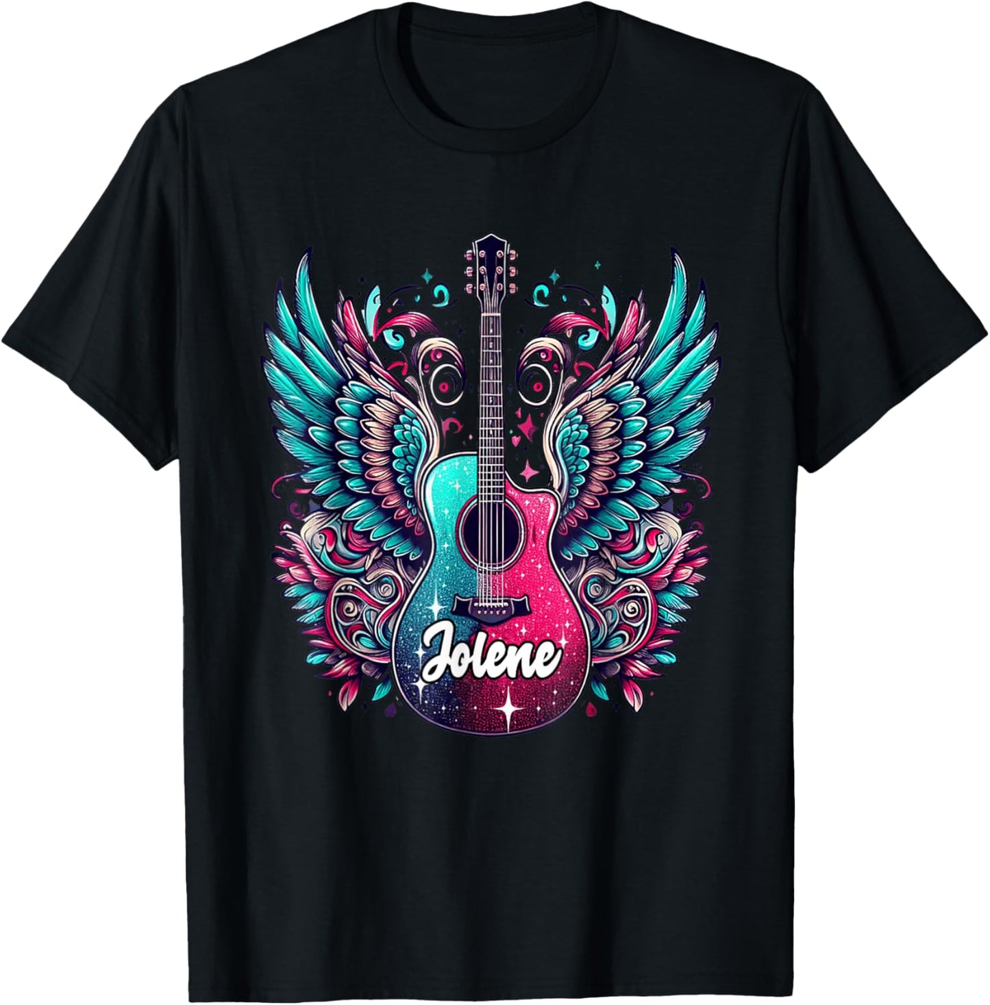 Girl Retro Jolene First Name Personalized Groovy 80's T-Shirt - T-Shirt | Black