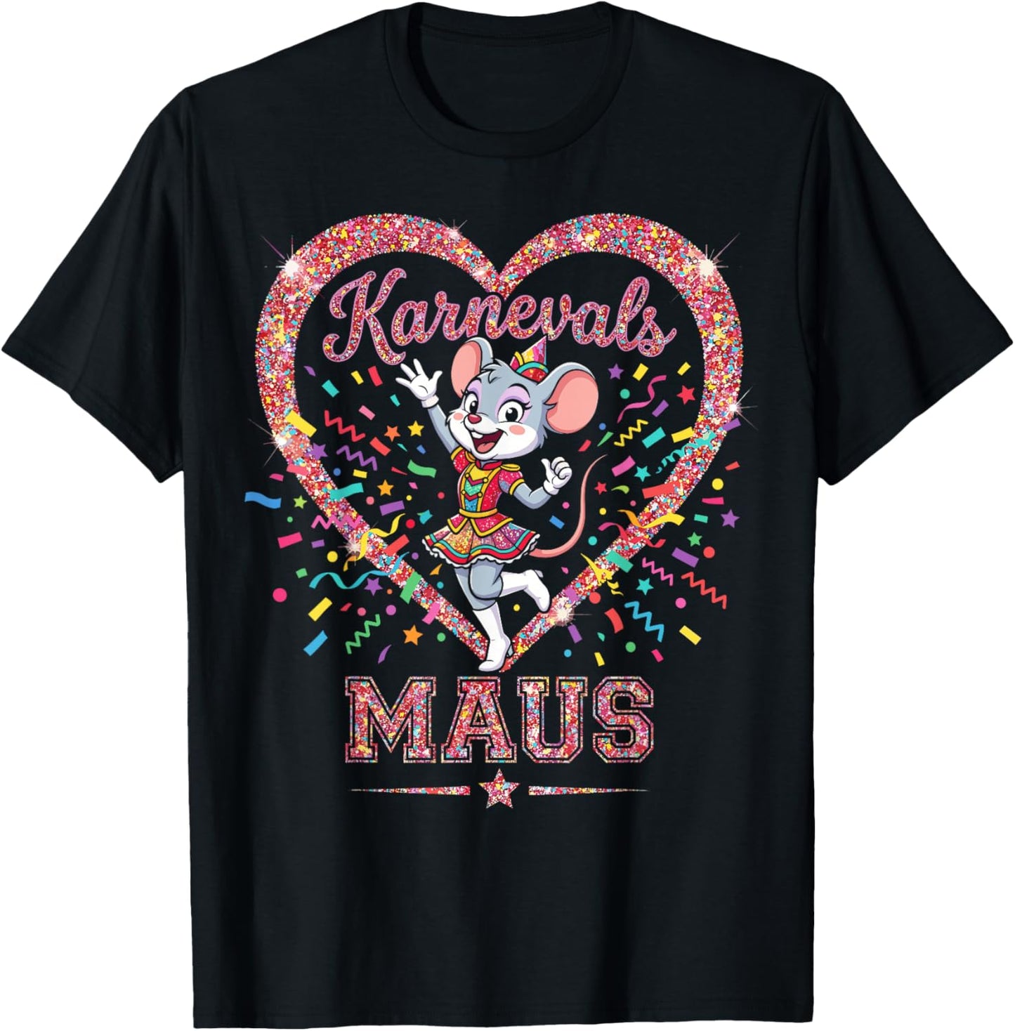 Carnival Mouse Red White Cologne Fancy Dress Party Look T-Shirt - T-Shirt | Black
