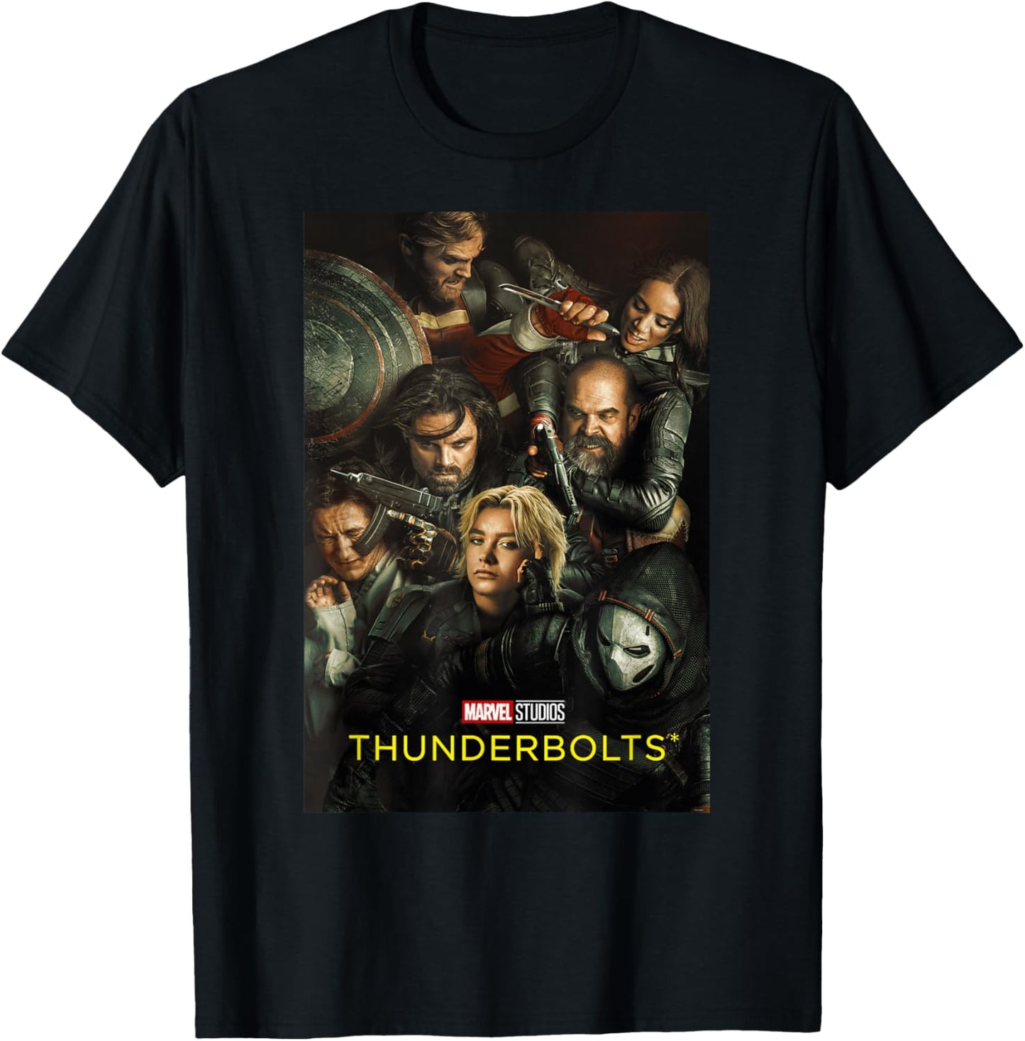 Marvel Studios Thunderbolts Official Movie Poster Art T-Shirt - T-Shirt | Black