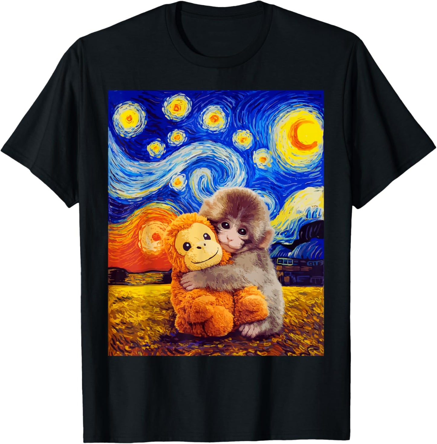 Punch Baby Monkey Starry Night Panchi Monkeys Day 2026 T-Shirt - T-Shirt | Black