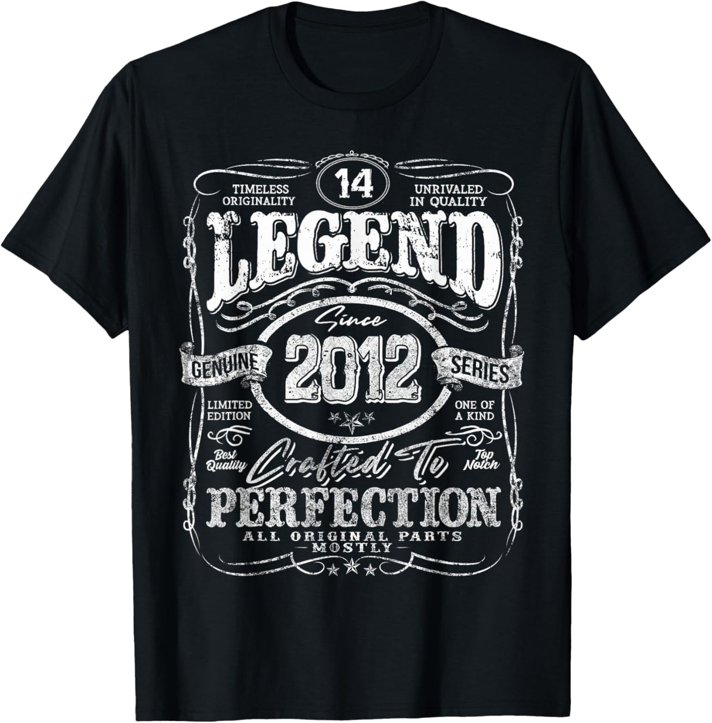 Vintage 2012 Limited Edition Shirt 14 Year Old 14th Birthday T-Shirt - T-Shirt | Black