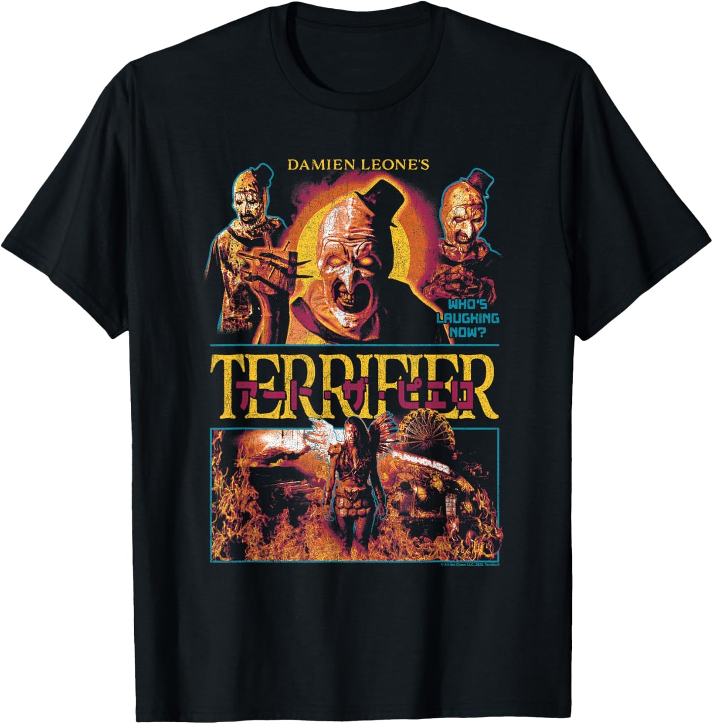 Terrifier Art The Clown Kanji Poster Collage Horror Movie T-Shirt - T-Shirt | Black