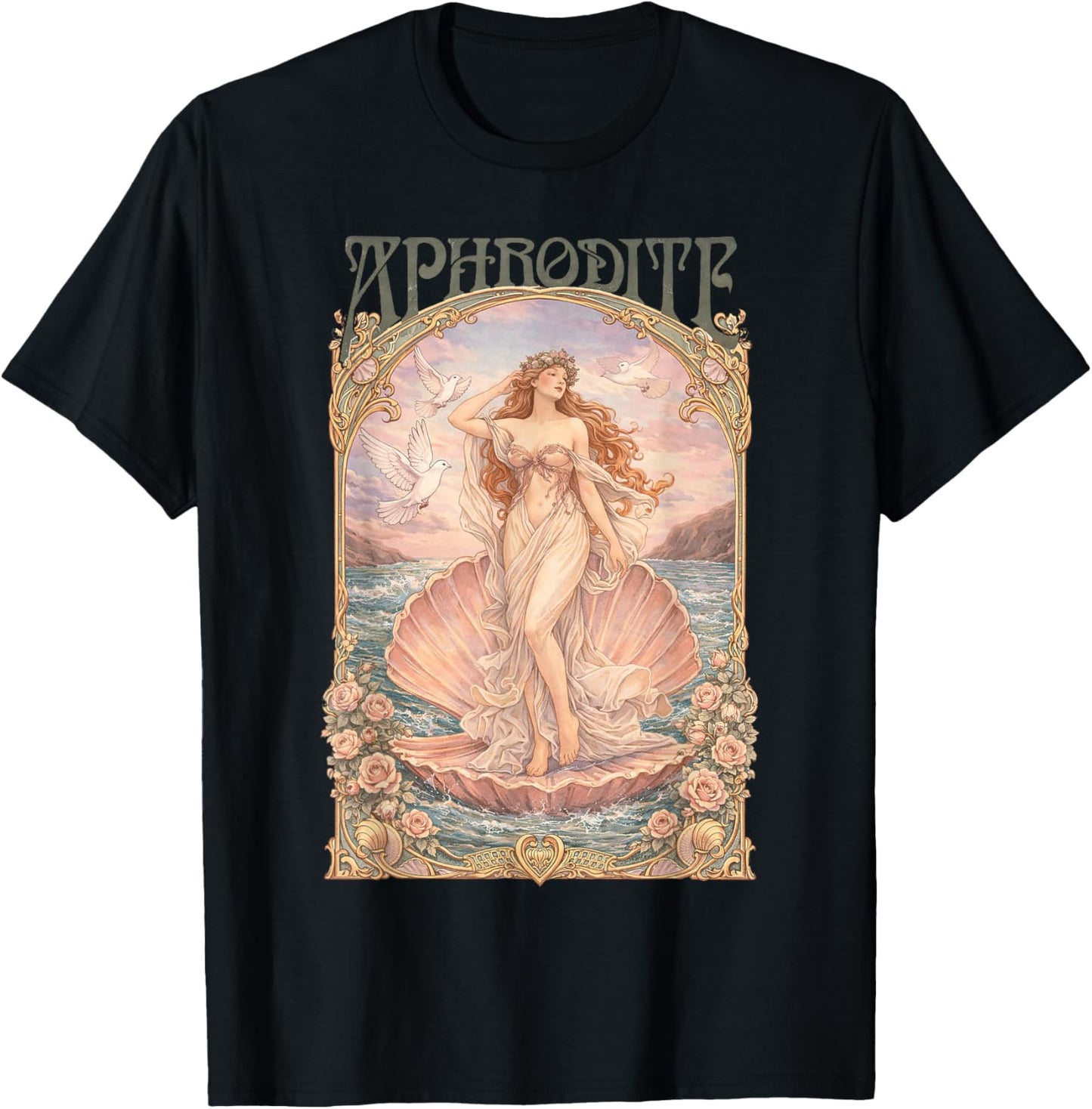 Greek Goddess Aphrodite Love and Beauty Ancient Greece T-Shirt - T-Shirt | Black