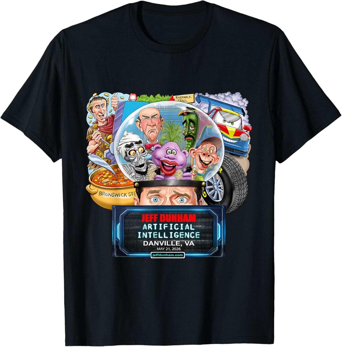 Jeff Dunham Danville, VA (2026) T-Shirt - T-Shirt | Black